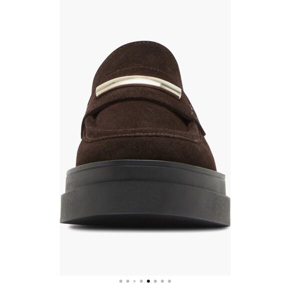 Steve Madden Academia Y2K Chunky Preppy Platform Brown Suede Loafers 8.5 NEW - Picture 4 of 8